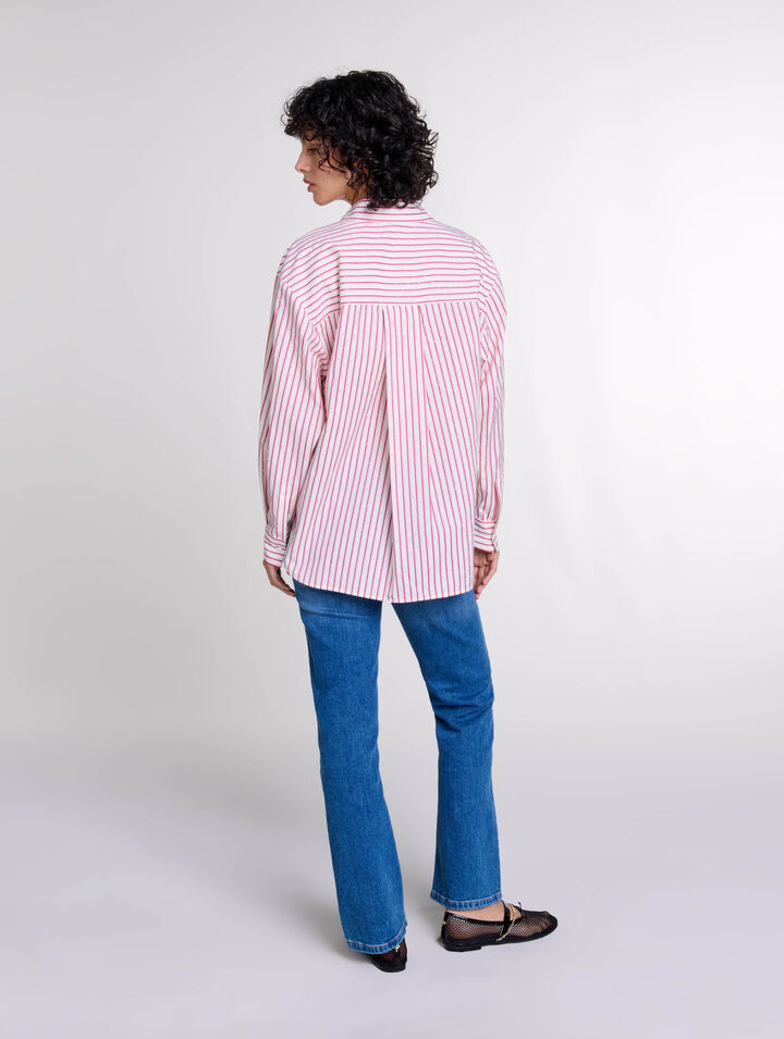 Chemise strassée à rayures