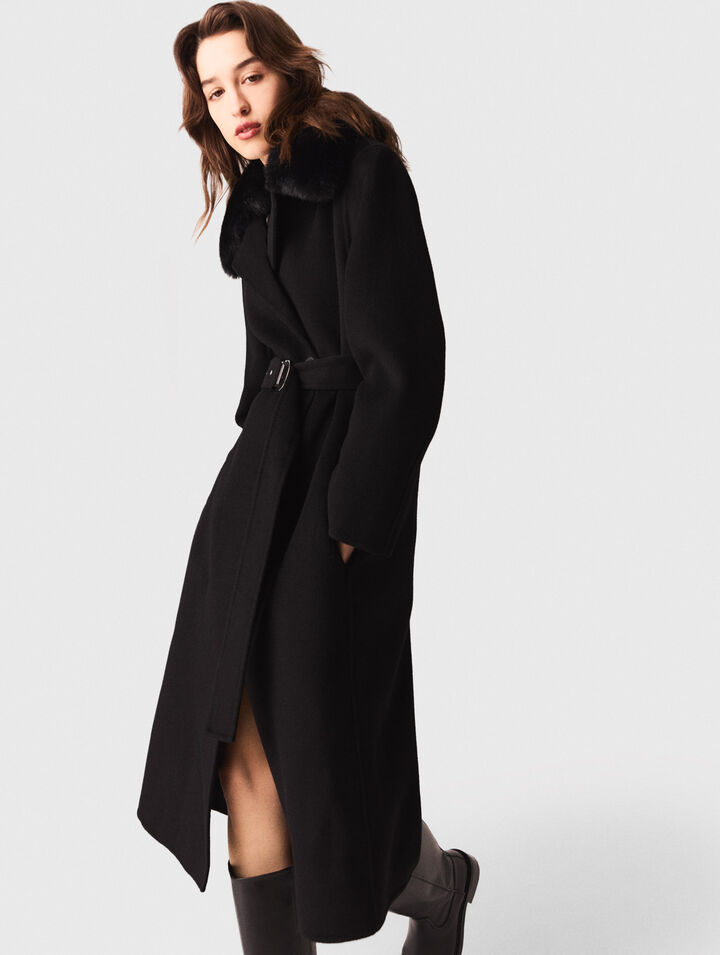 Manteau double face à col amovible