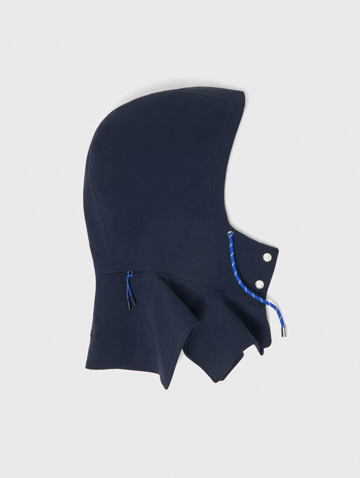 Waterproof drawstring hood