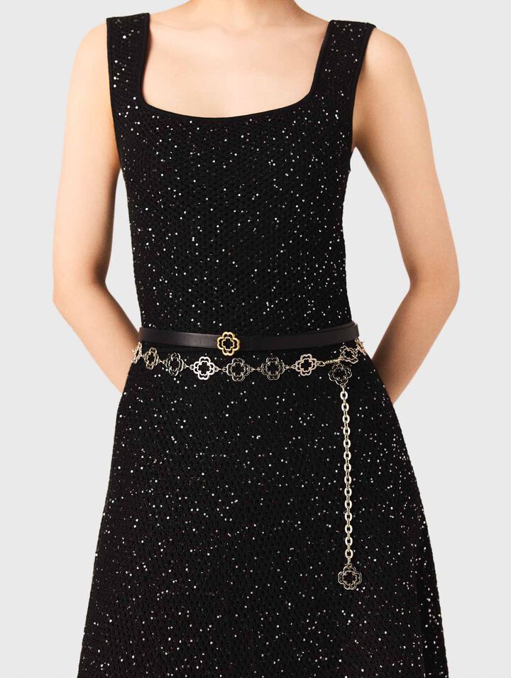 Rhinestone knit maxi dress