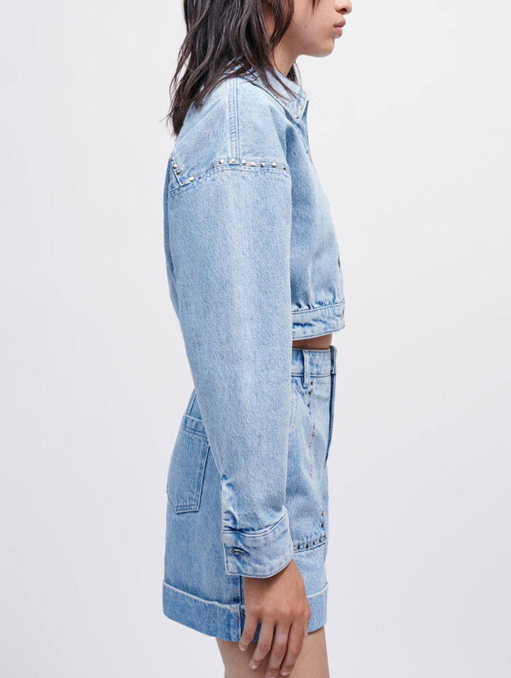 Denim jacket with studs