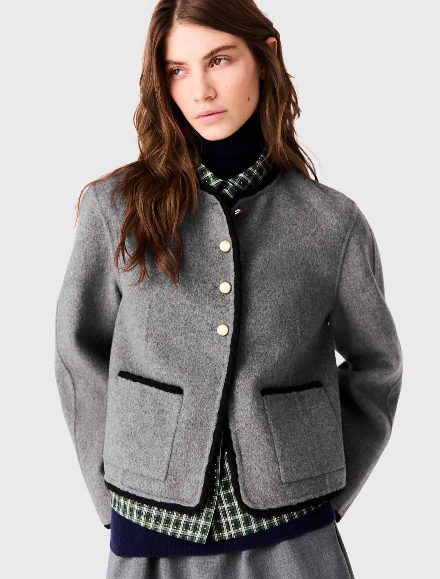 Manteau court en double face