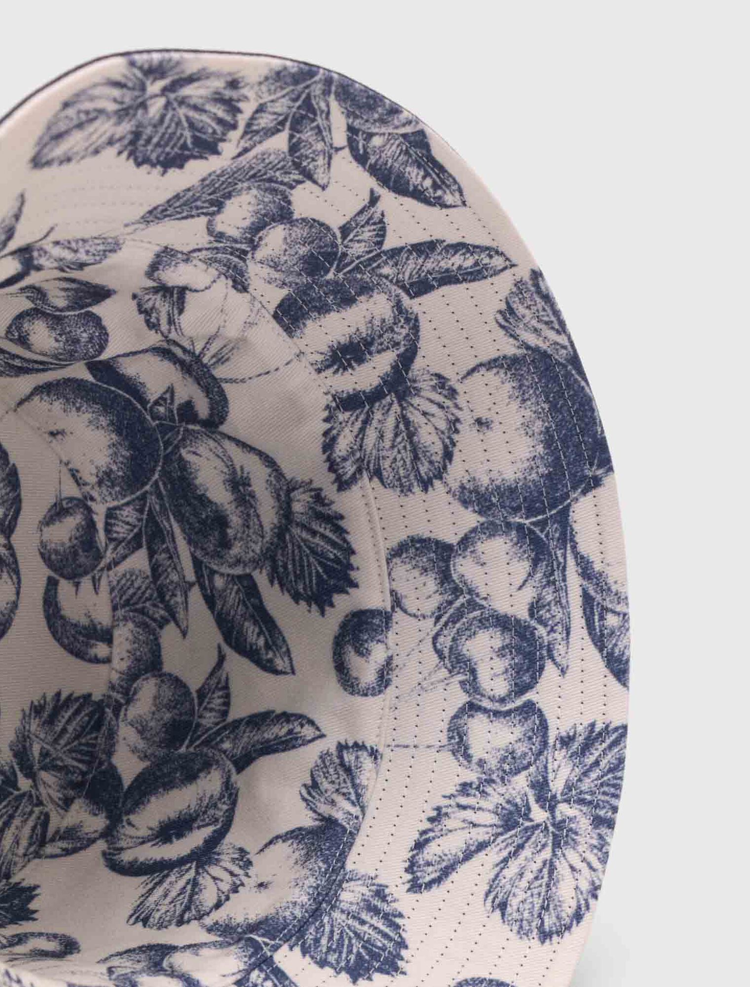 Reversible fruit print bucket hat