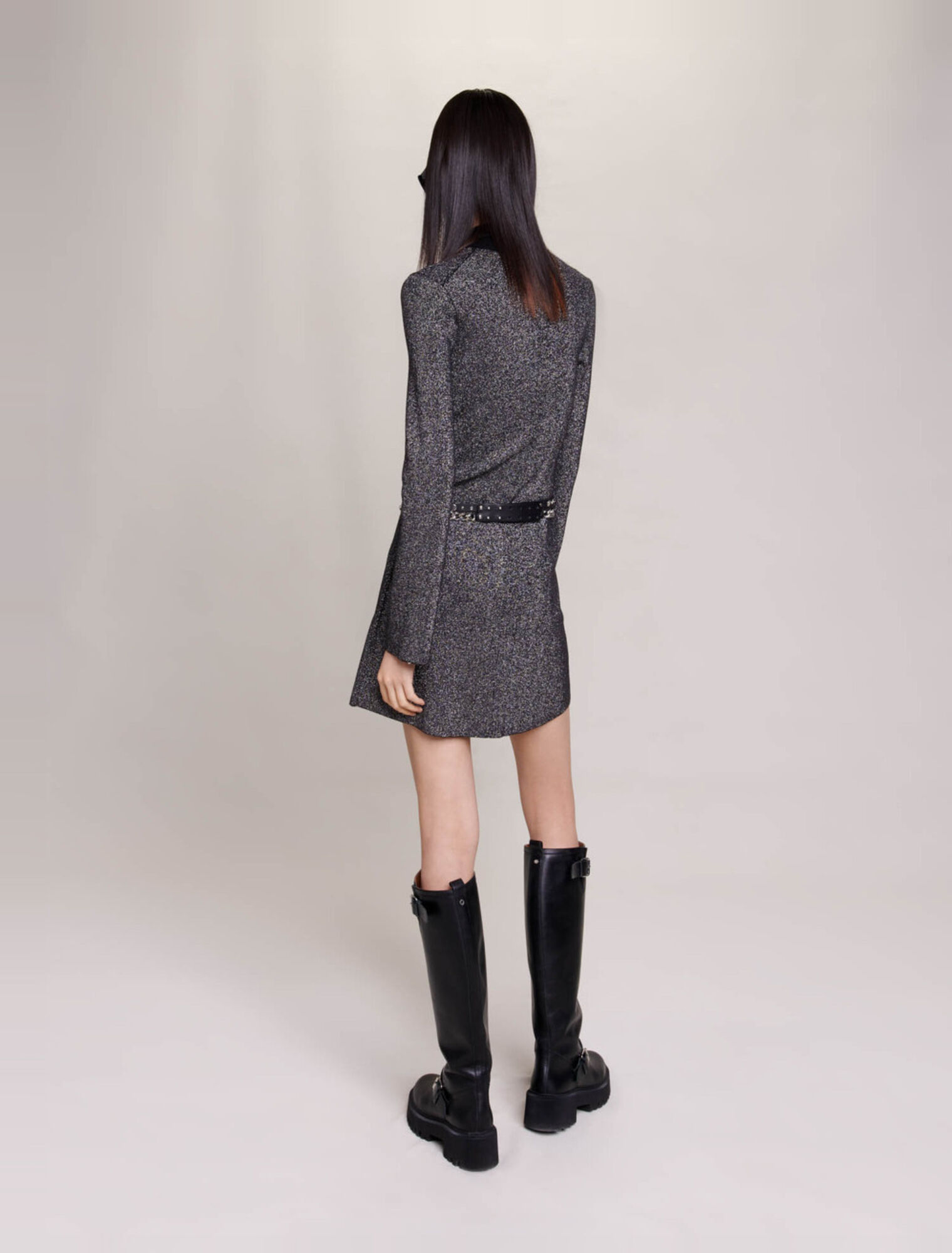 Short glittery knit dress