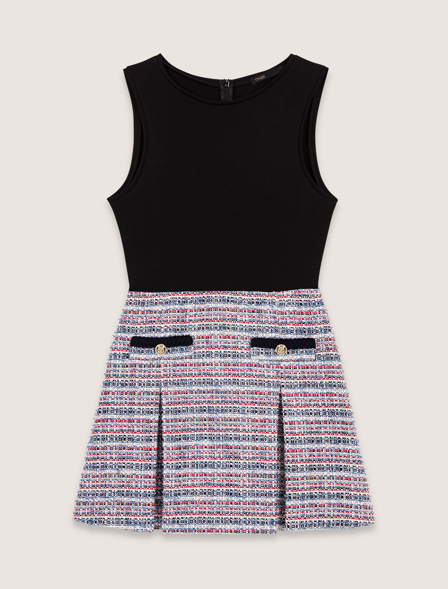 Robe courte 2-en 1 en tweed