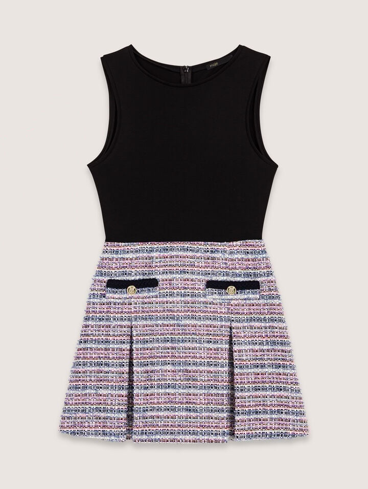 Robe courte 2-en 1 en tweed