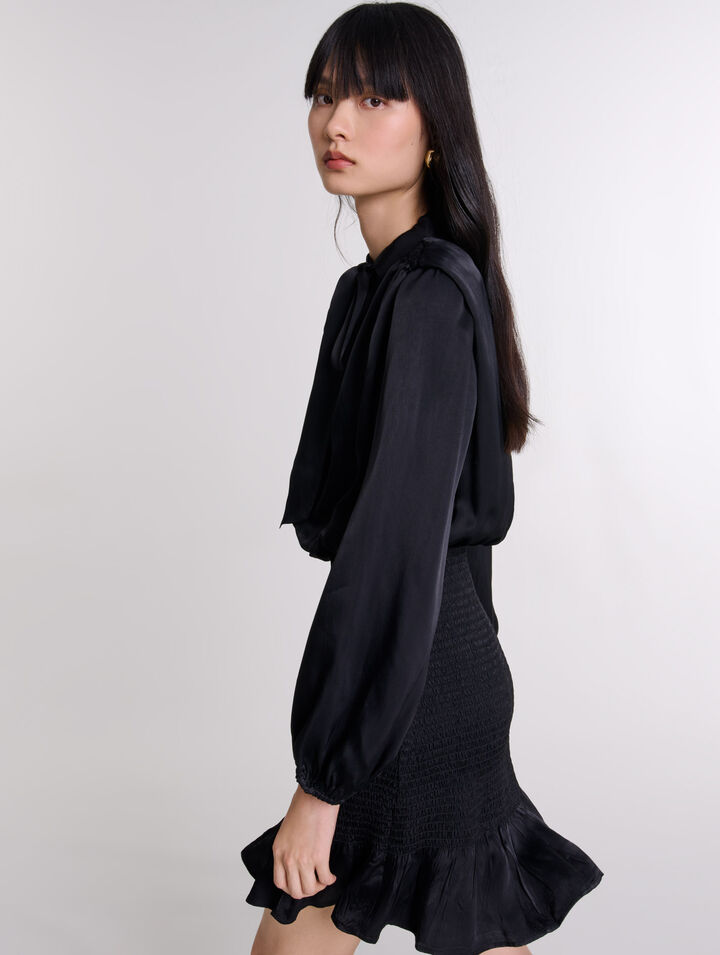 Robe courte smockée