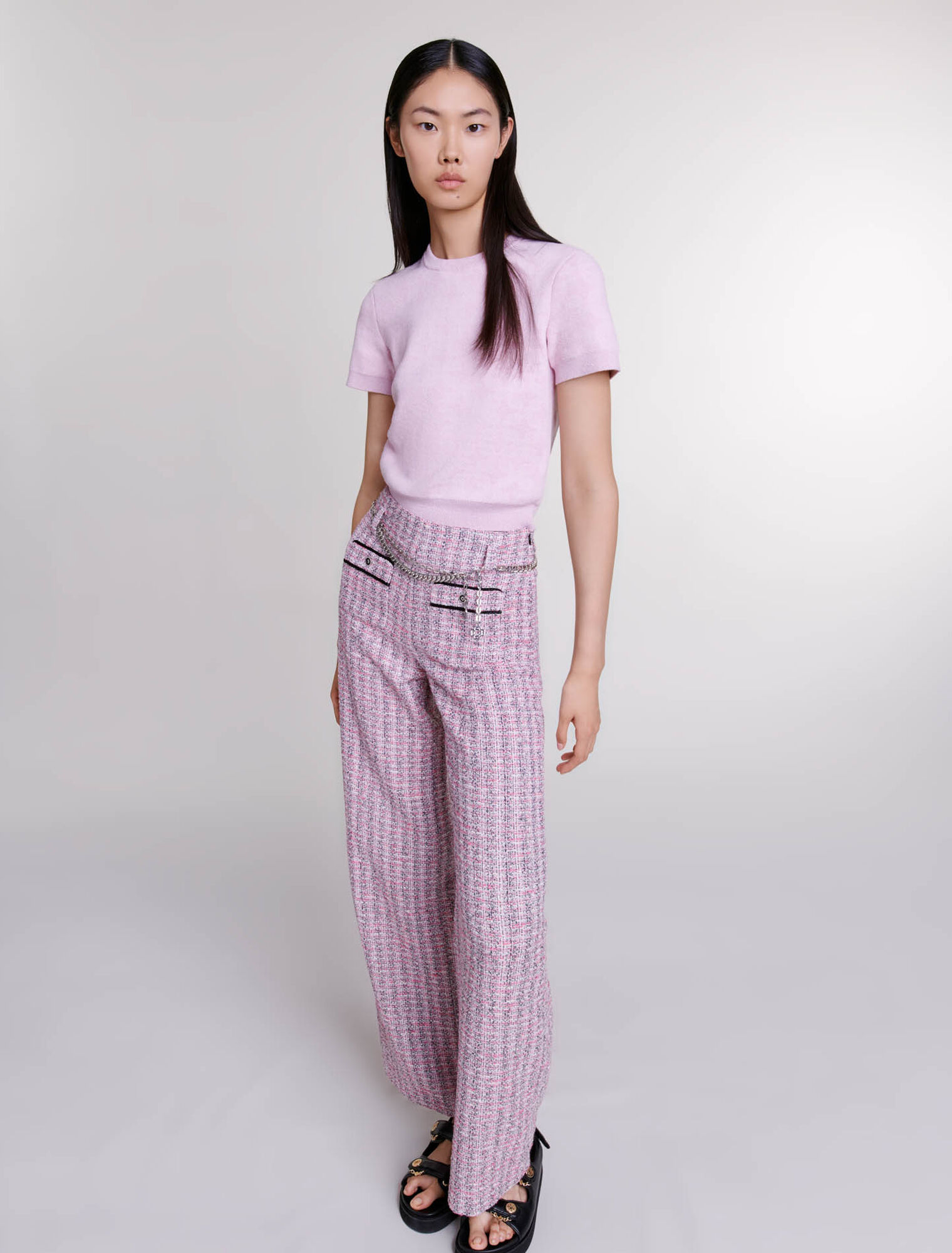 Pull court en maille jacquard