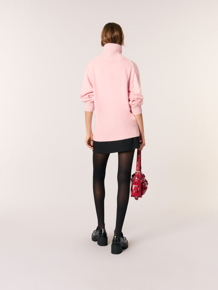 Pull laine et cachemire à col roulé