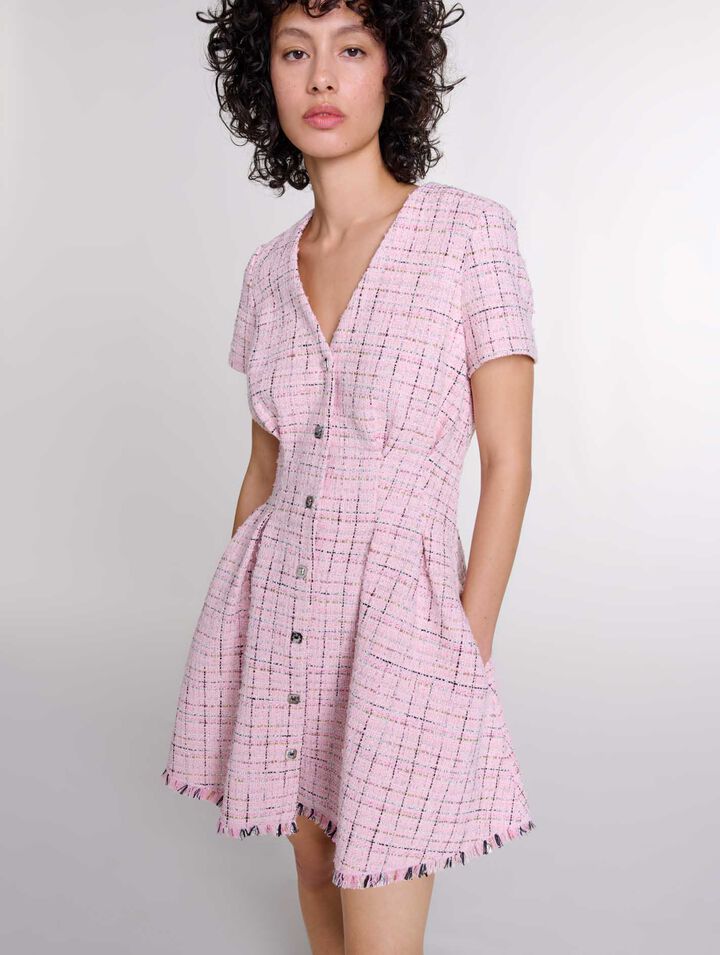 Robe babydoll en tweed
