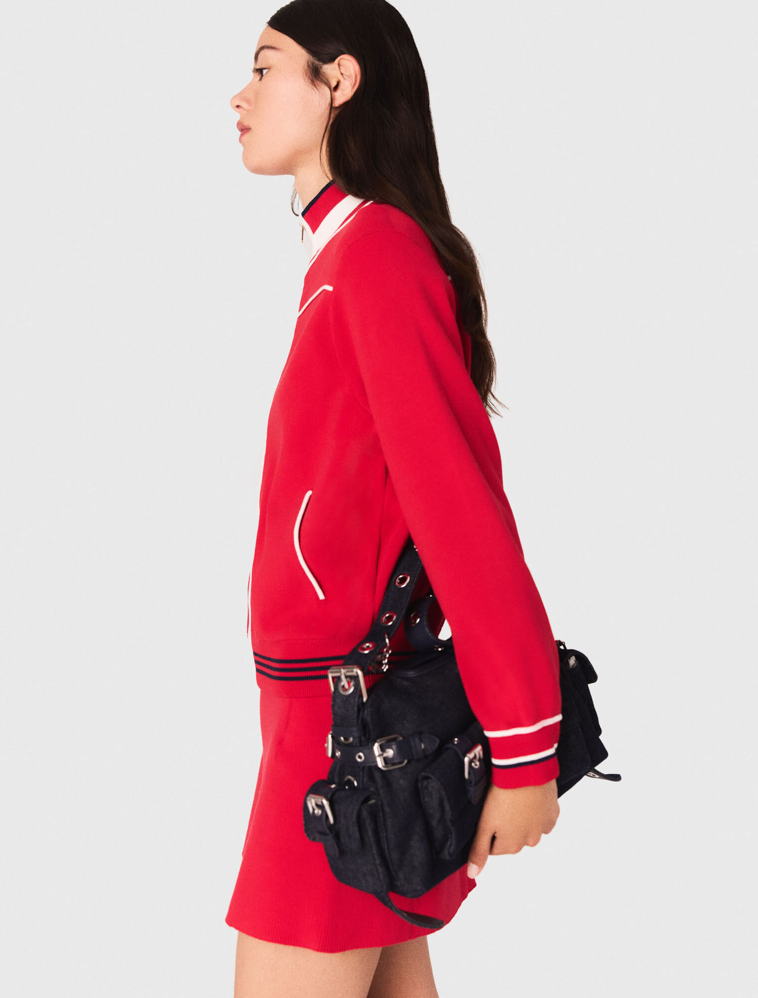 Cardigan zippé et taille élastiquée