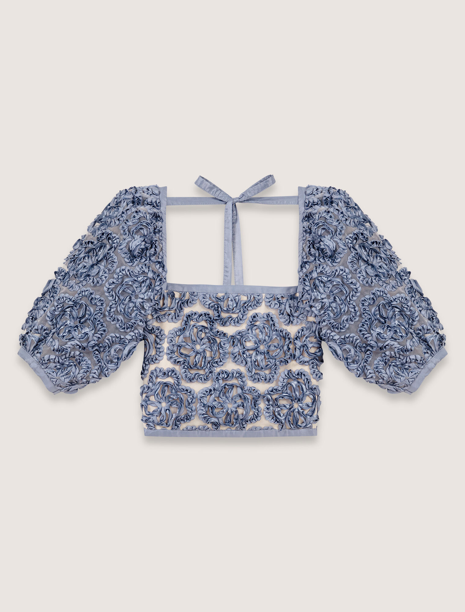 Top en organza motif floral