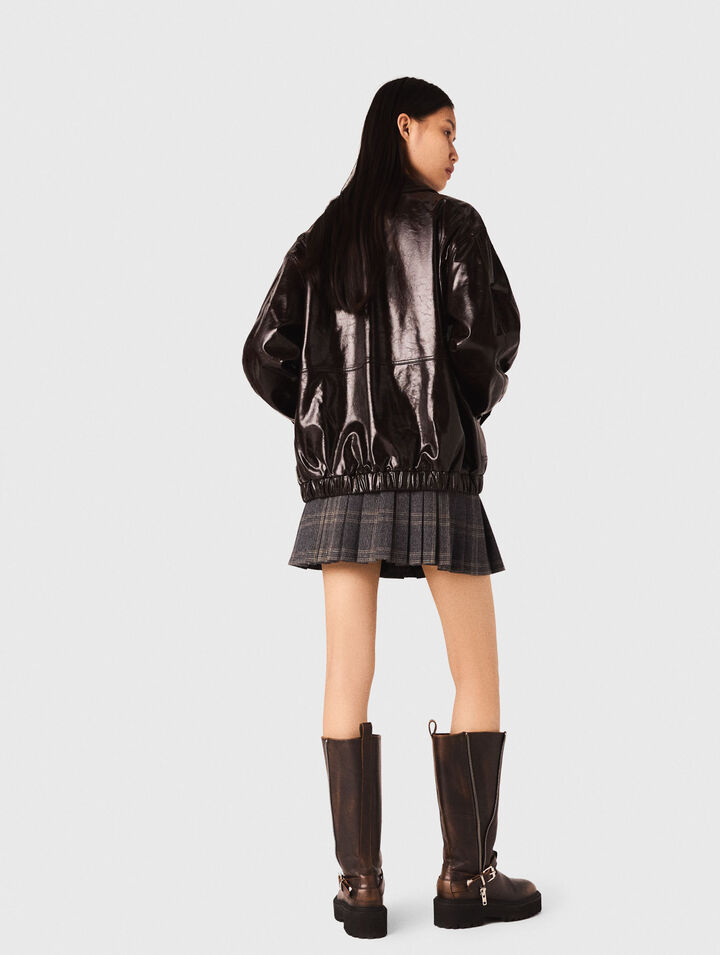 Cracked faux leather jacket