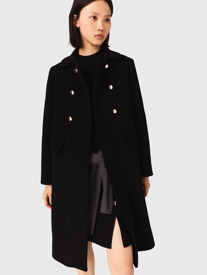Manteau long en laine melangée
