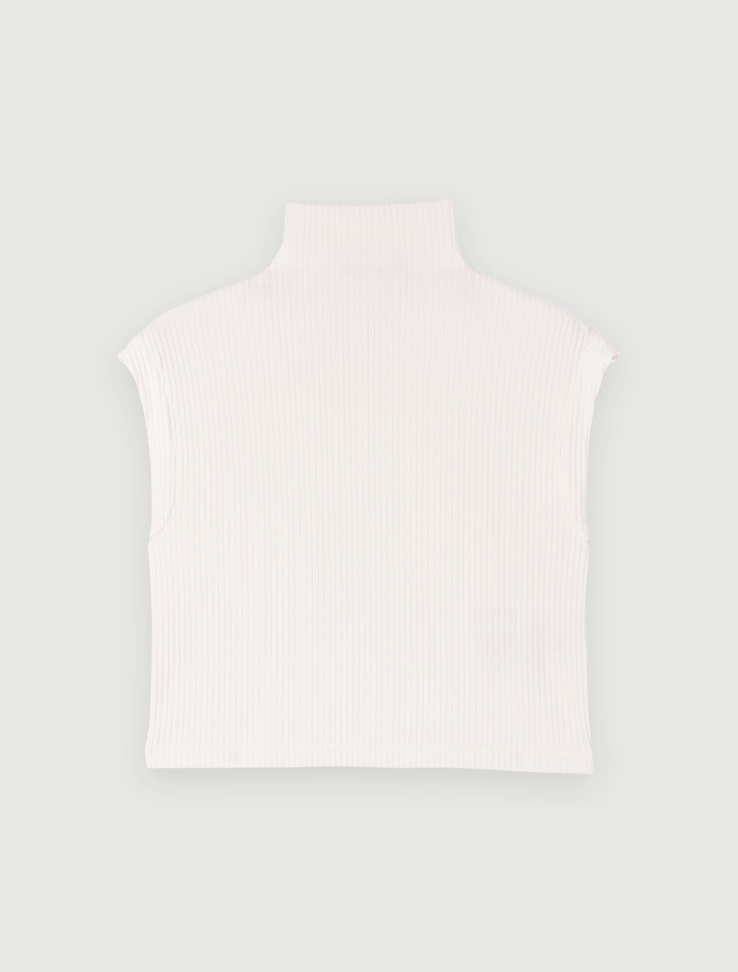 White mock-neck top