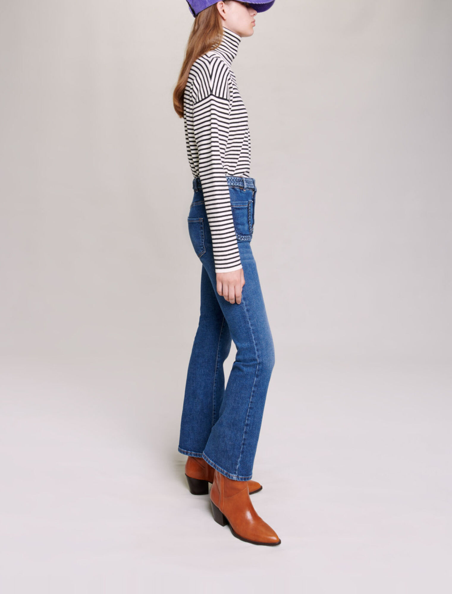Jeans with braided detailing