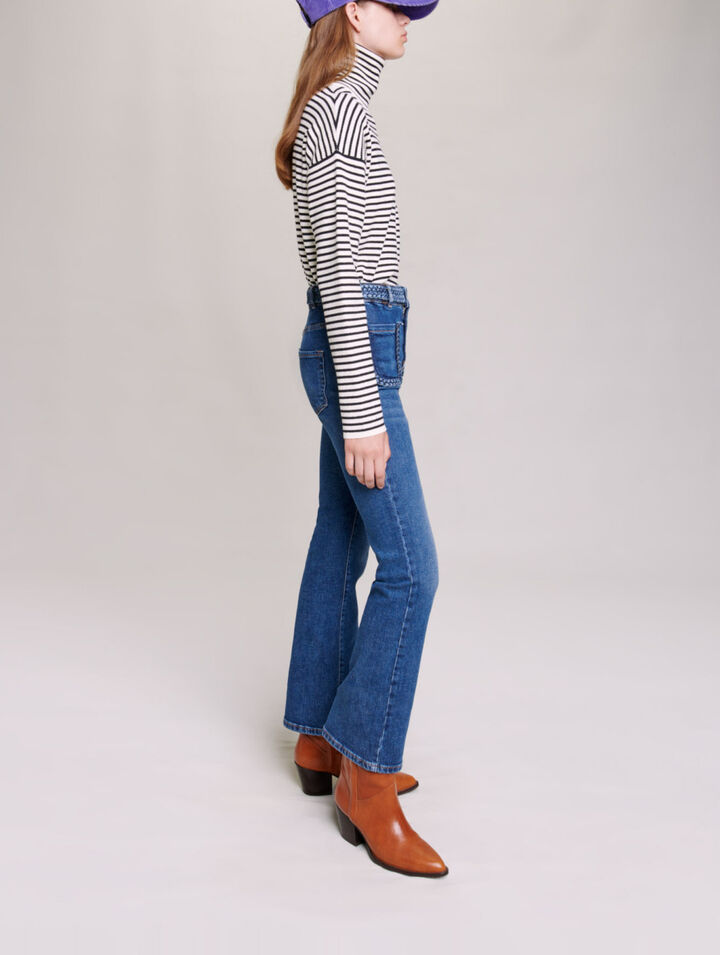 Jeans with braided detailing