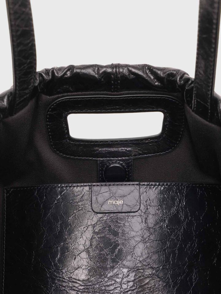 Sac M tote en cuir craquelé