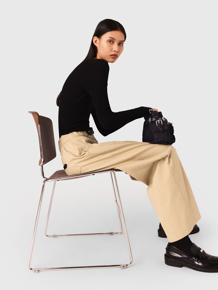 Pantalon large en coton