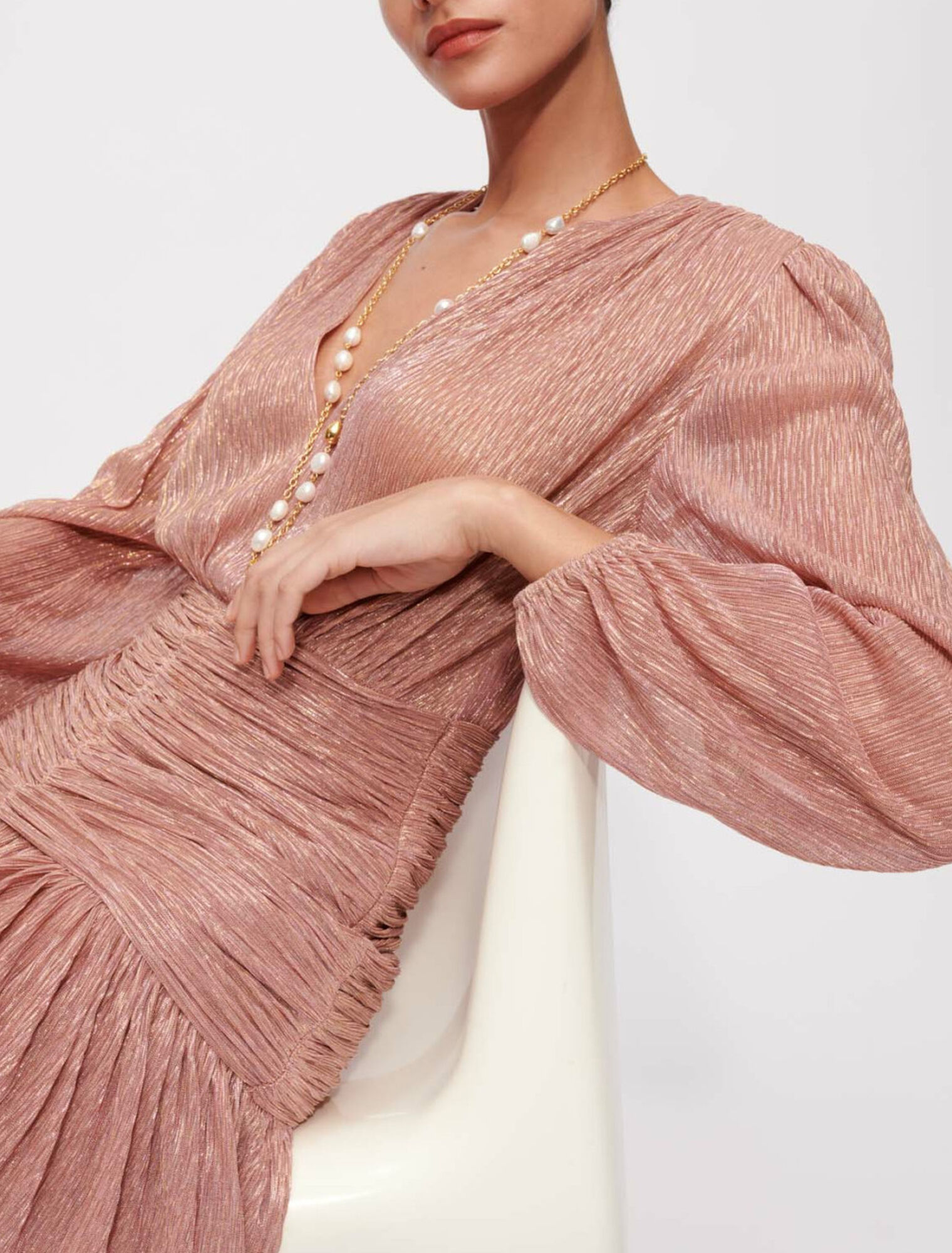 Fully lamé ruched dress