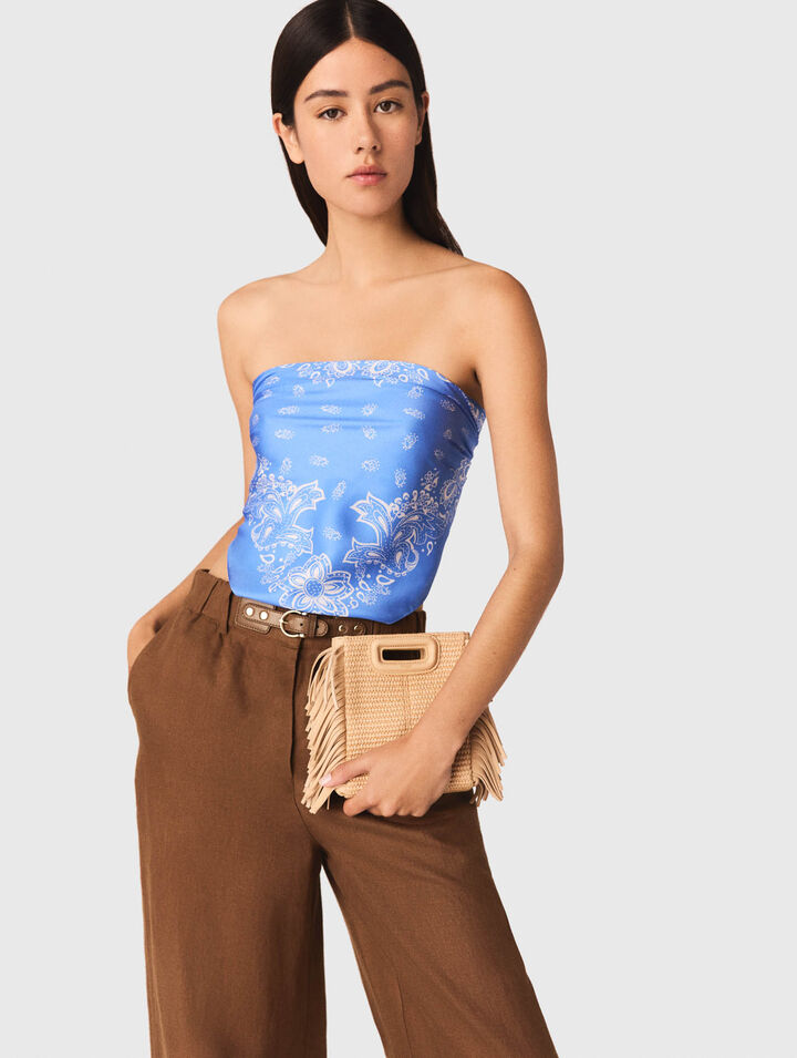 Linen-blend trousers