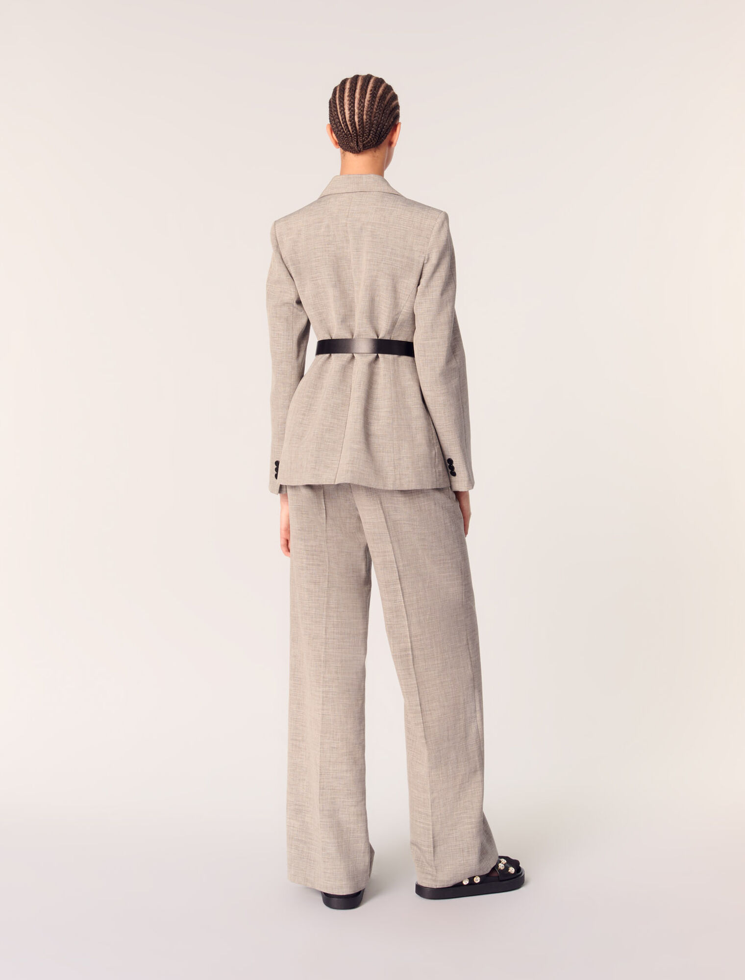 Belted suit jacket