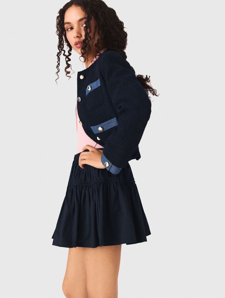 Veste en tweed et galons denim