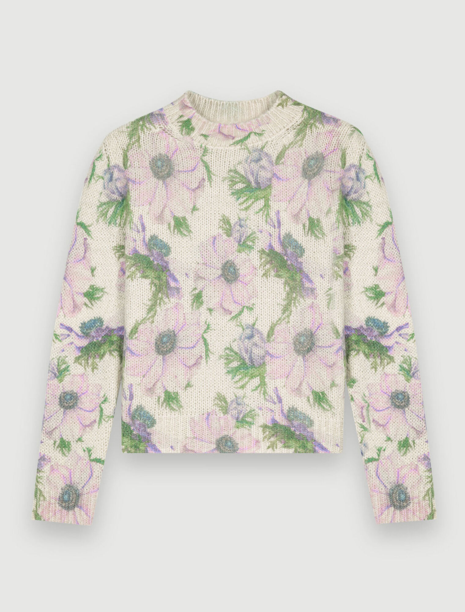 Flower fluffy jacquard sweater