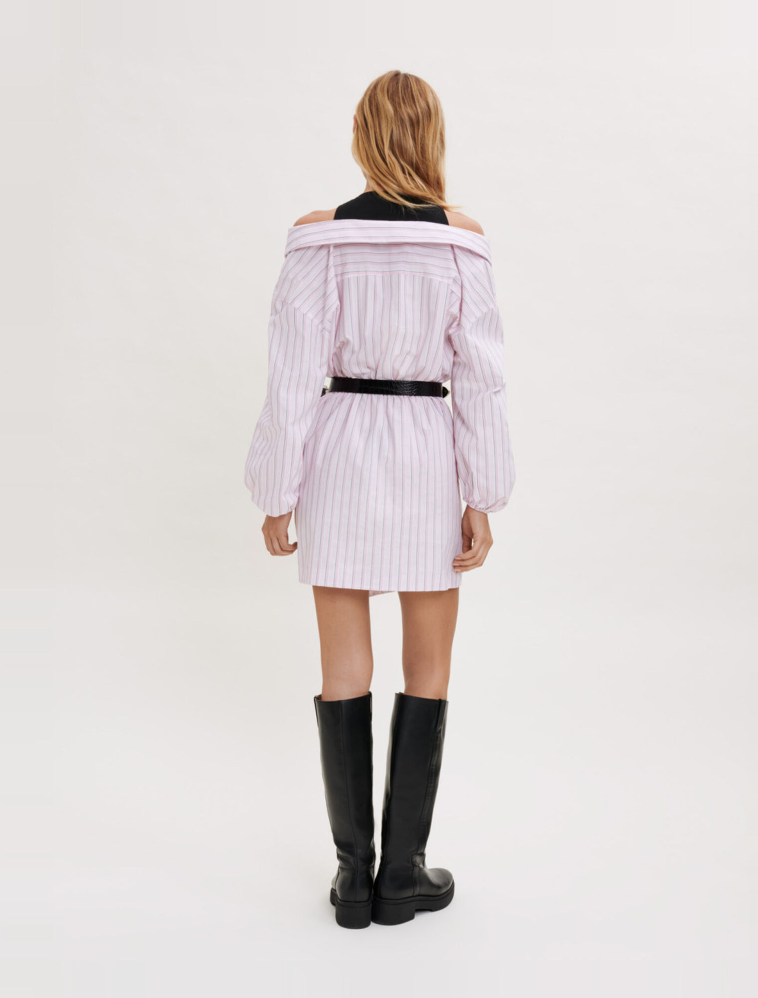 Robe trompe l'œil à rayures