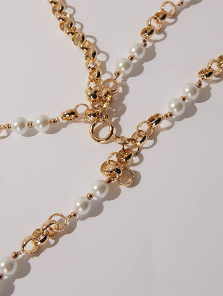 Ceinture en mix perles et métal