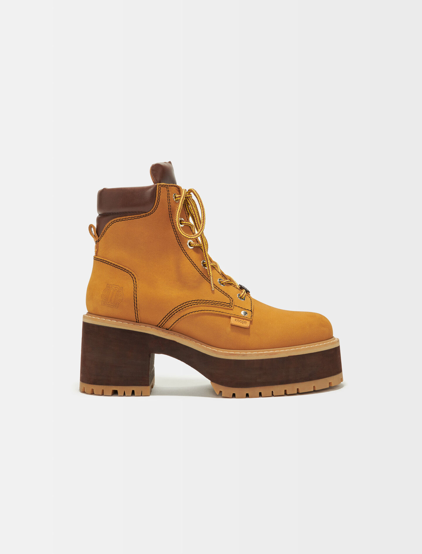 Heeled leather boots Shoes Maje