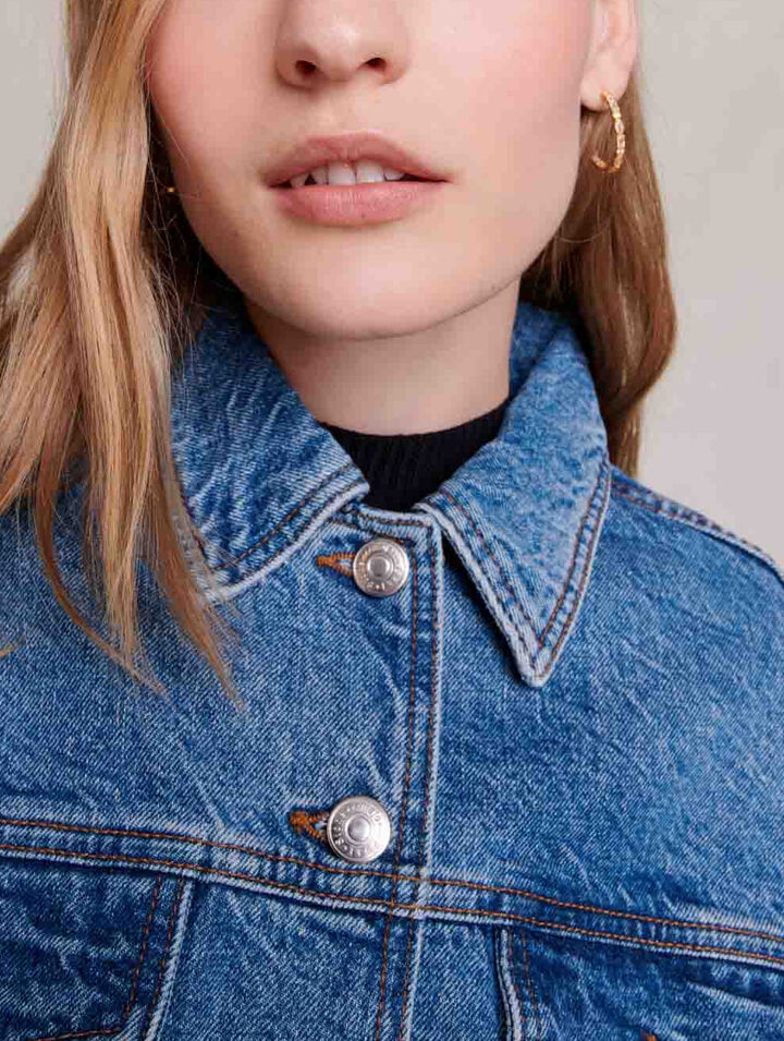 Blouson en jean à laçage