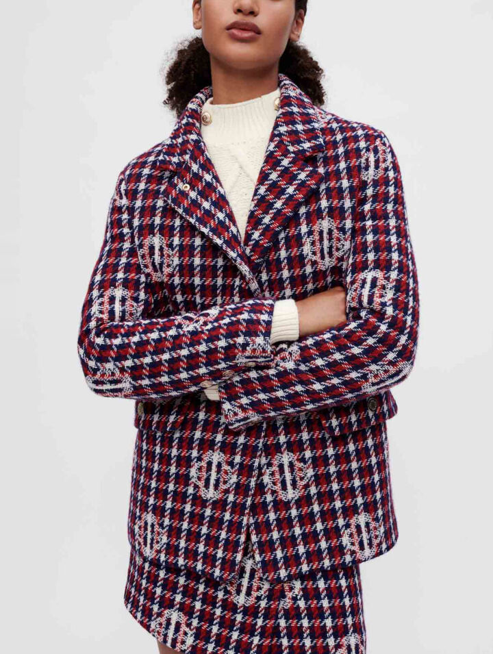 Veste jacquard Clover à carreaux