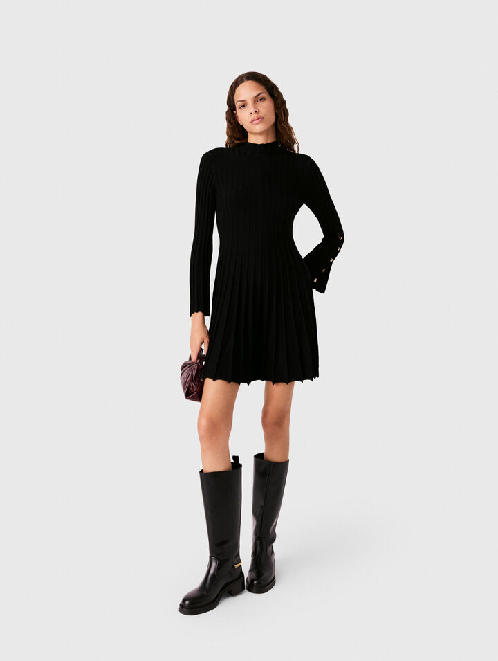 High-neck short skater dress