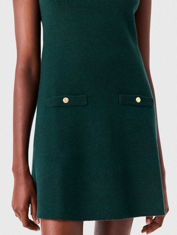 Knit dress with removable sweater