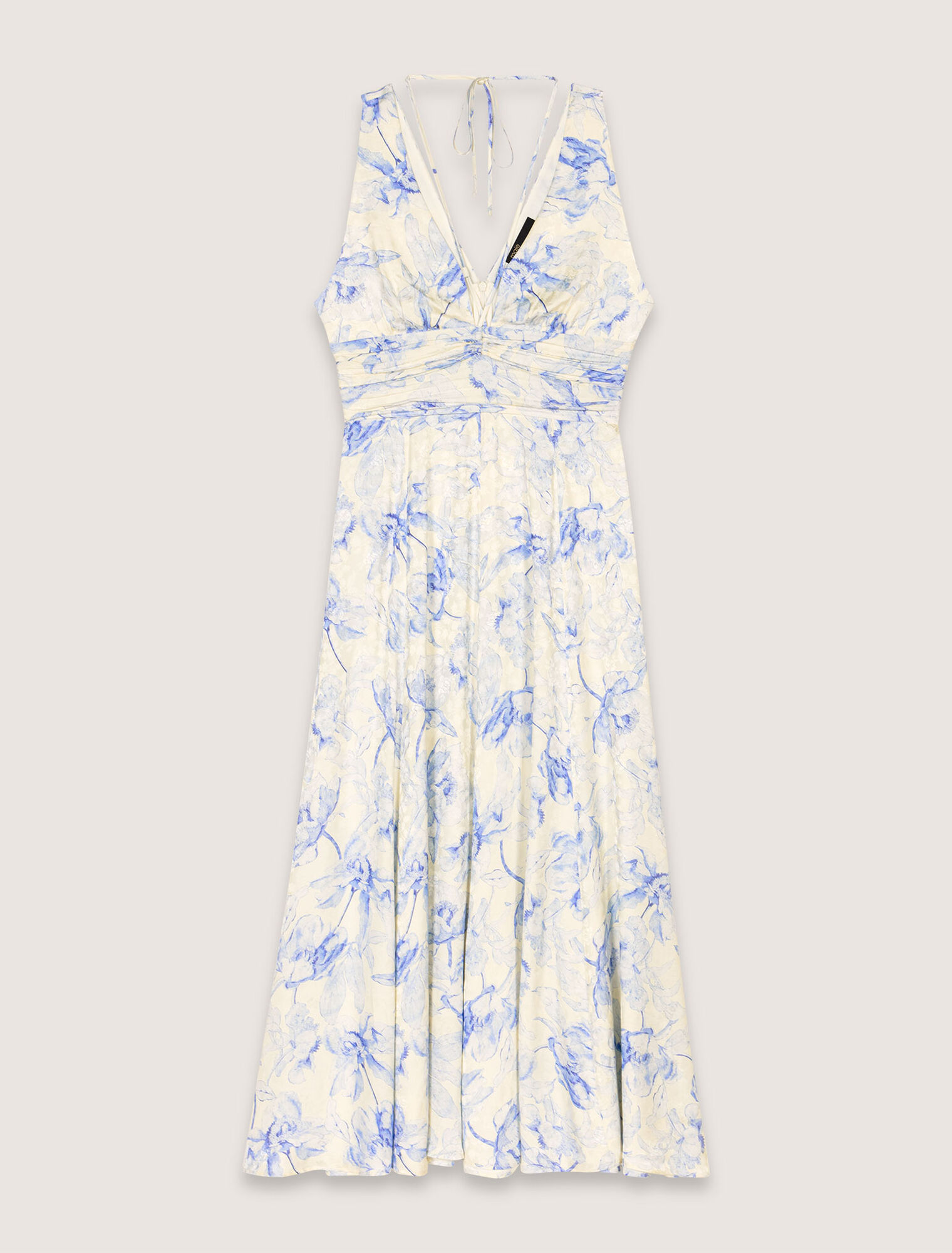 Patterned maxi dress with lacing