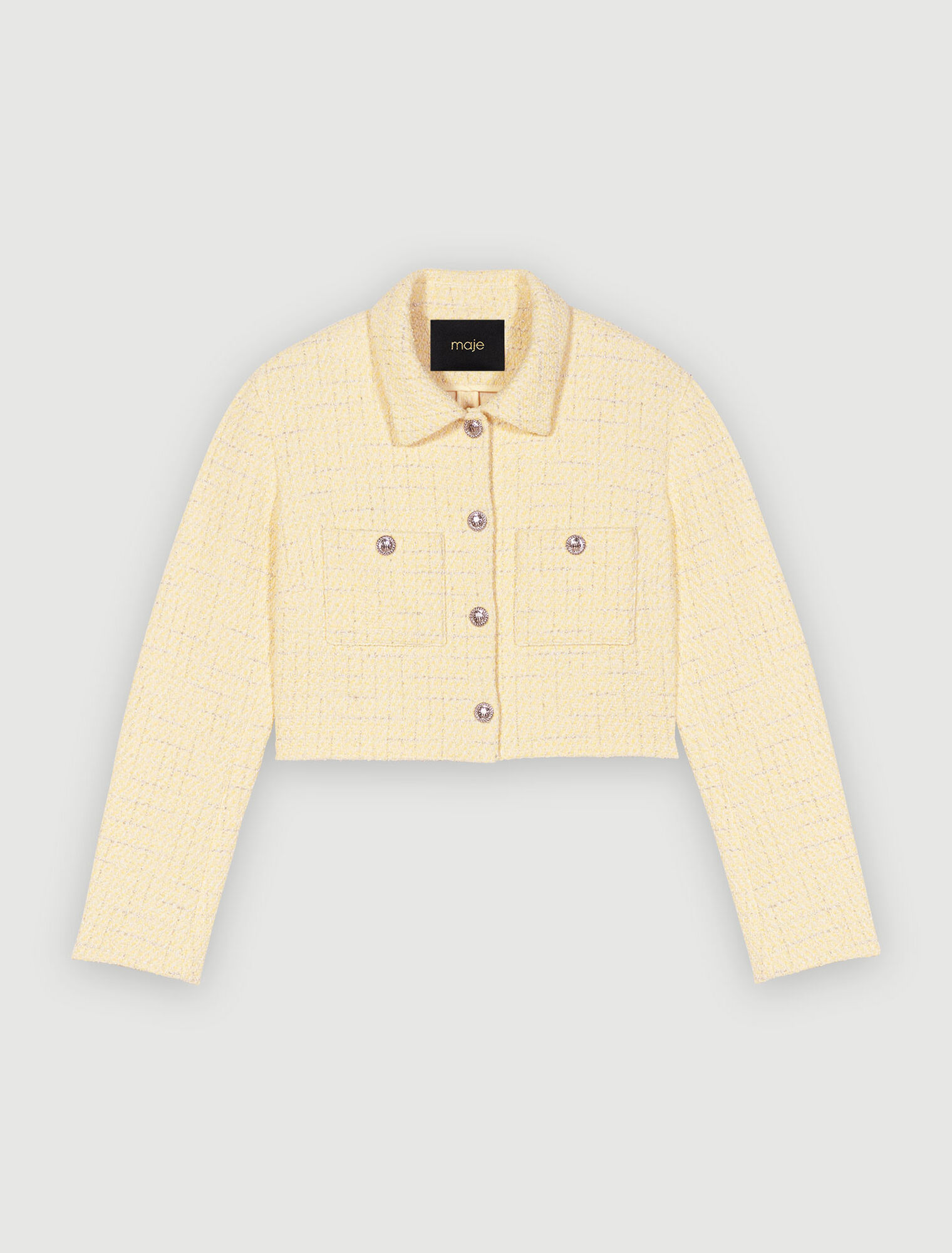 Cropped tweed tailored jacket