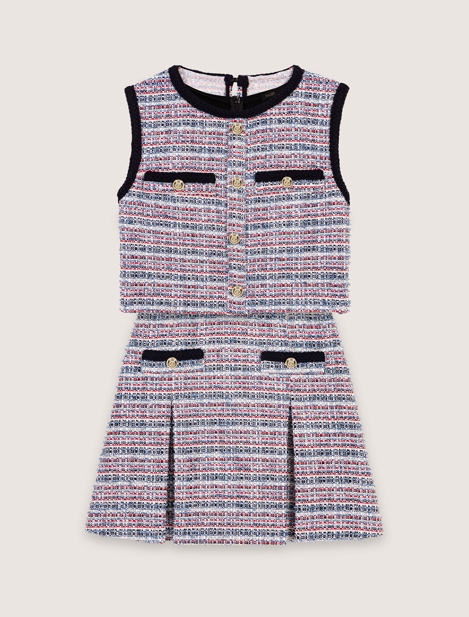 Robe courte 2-en 1 en tweed