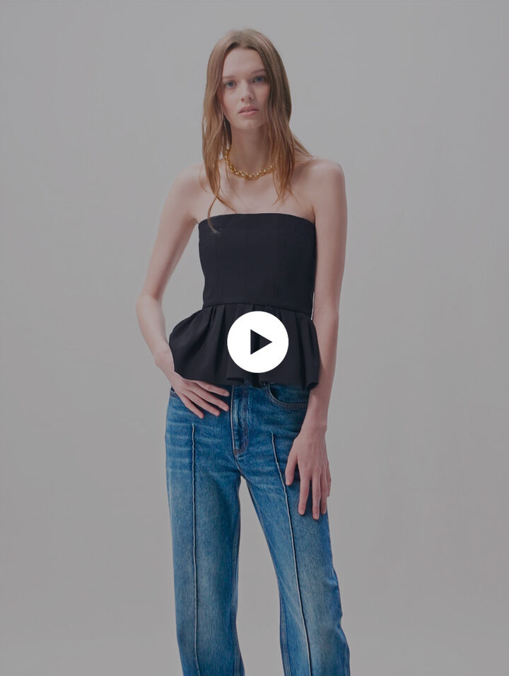 Bustier top with basque