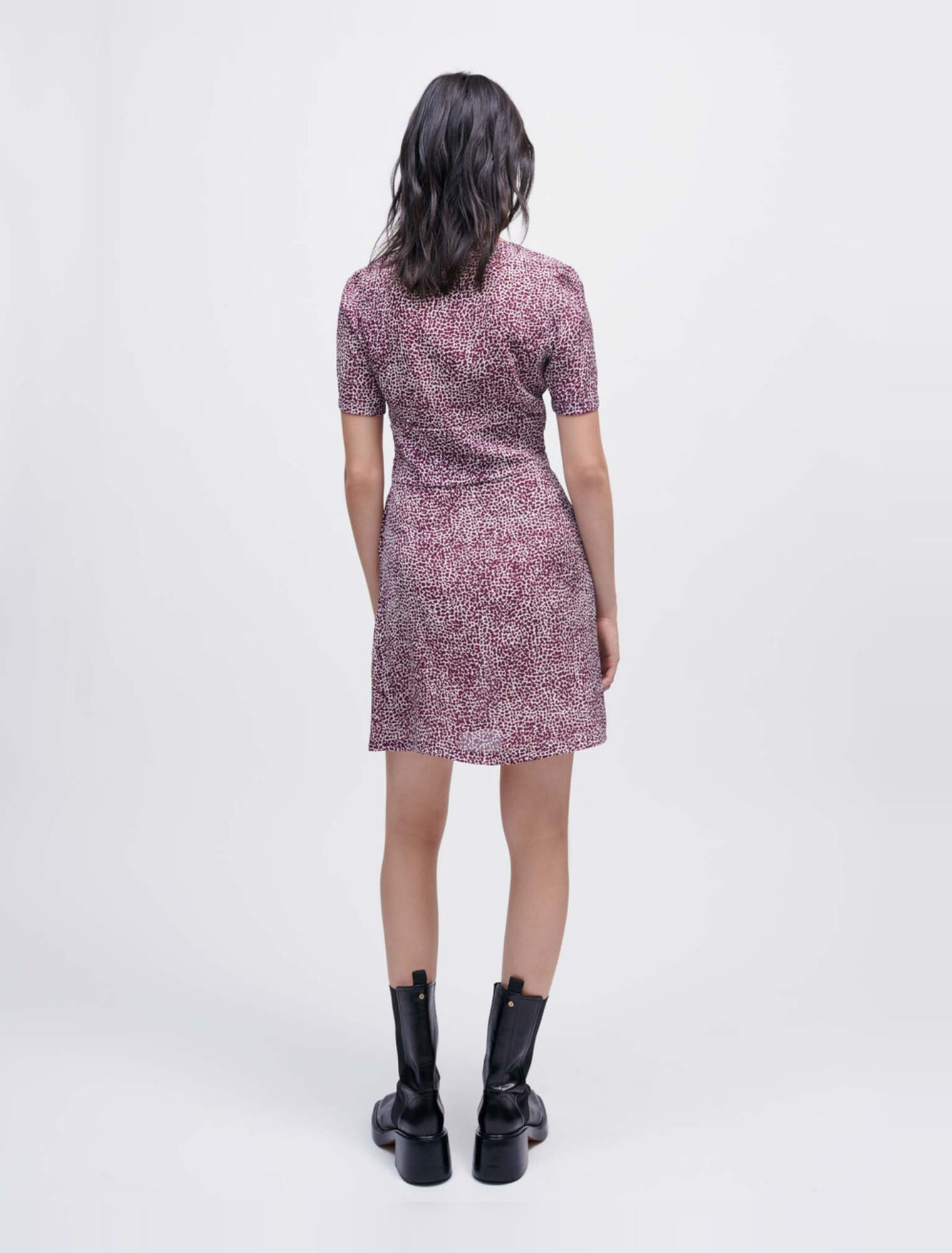 Leopard print dress with front twist