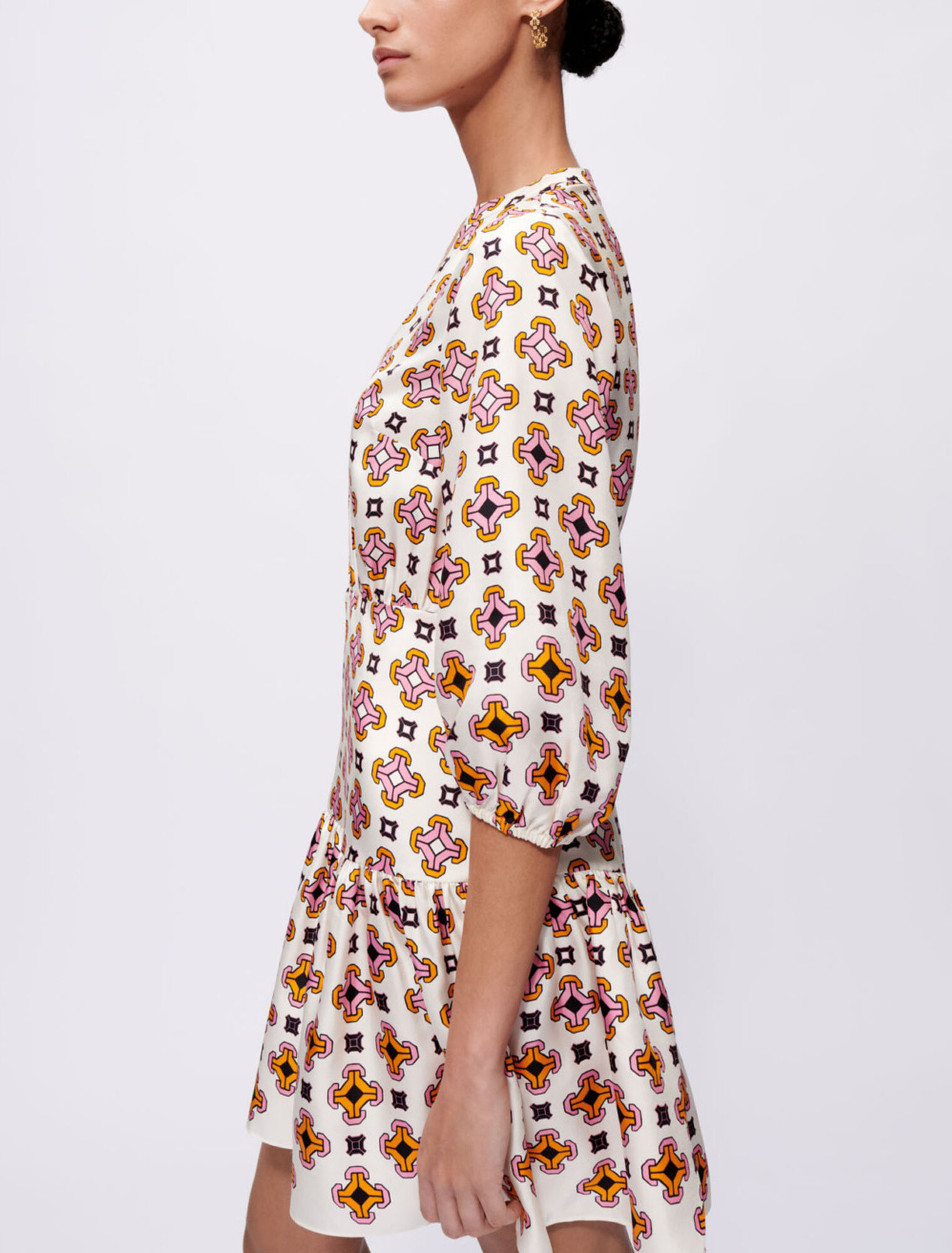 Printed silk dress