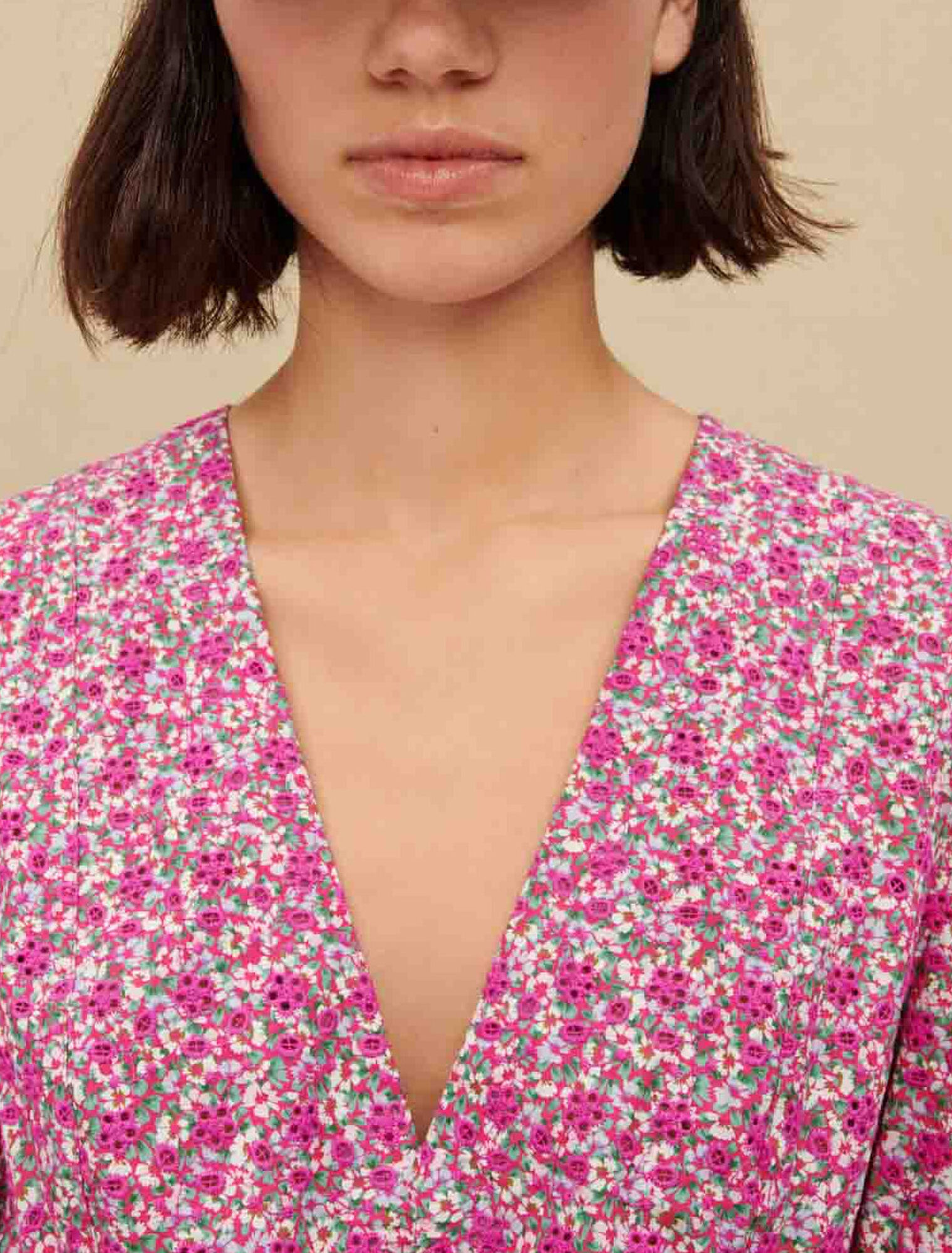 Robe courte à imprimé fleuri