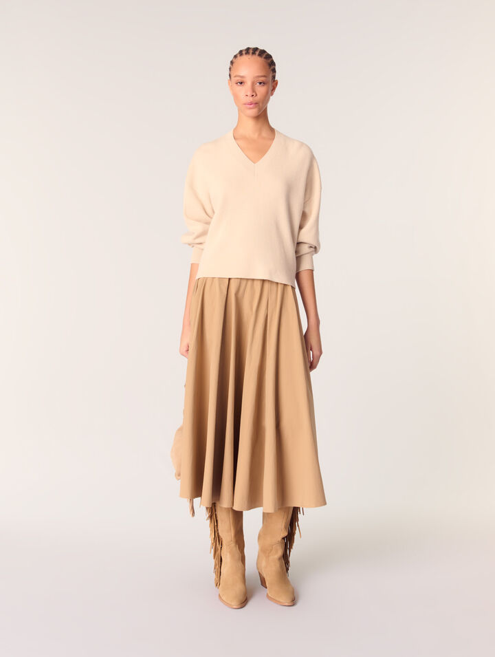 Pull col V en laine melangée
