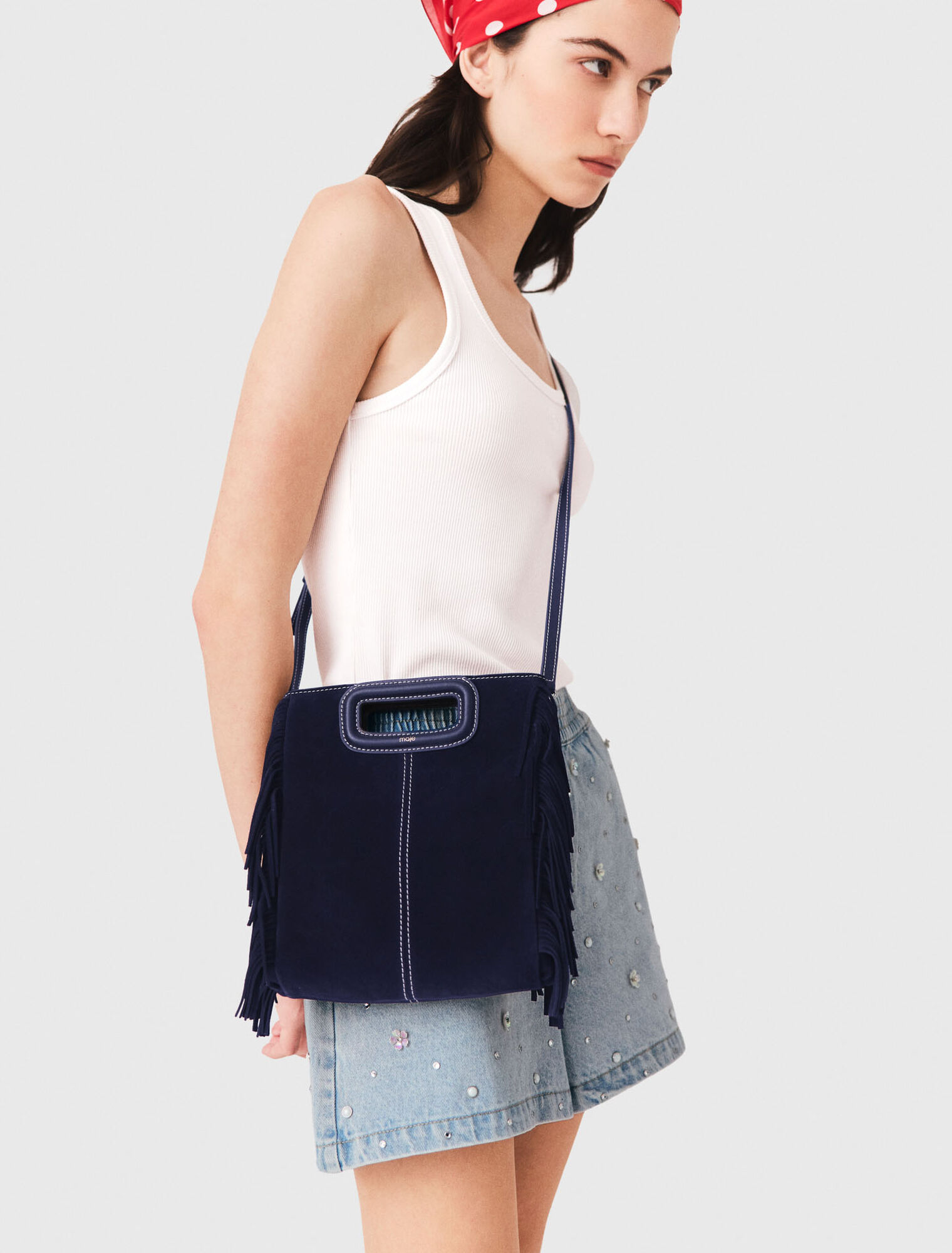 Sac M en su&egrave;de surpiqu&eacute;e