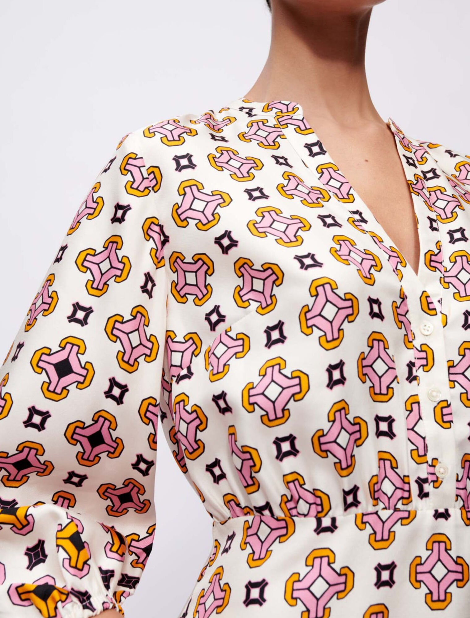 Printed silk dress