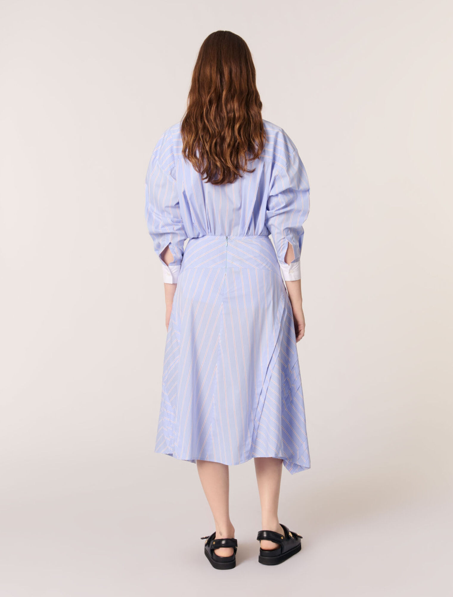 Striped cotton maxi skirt