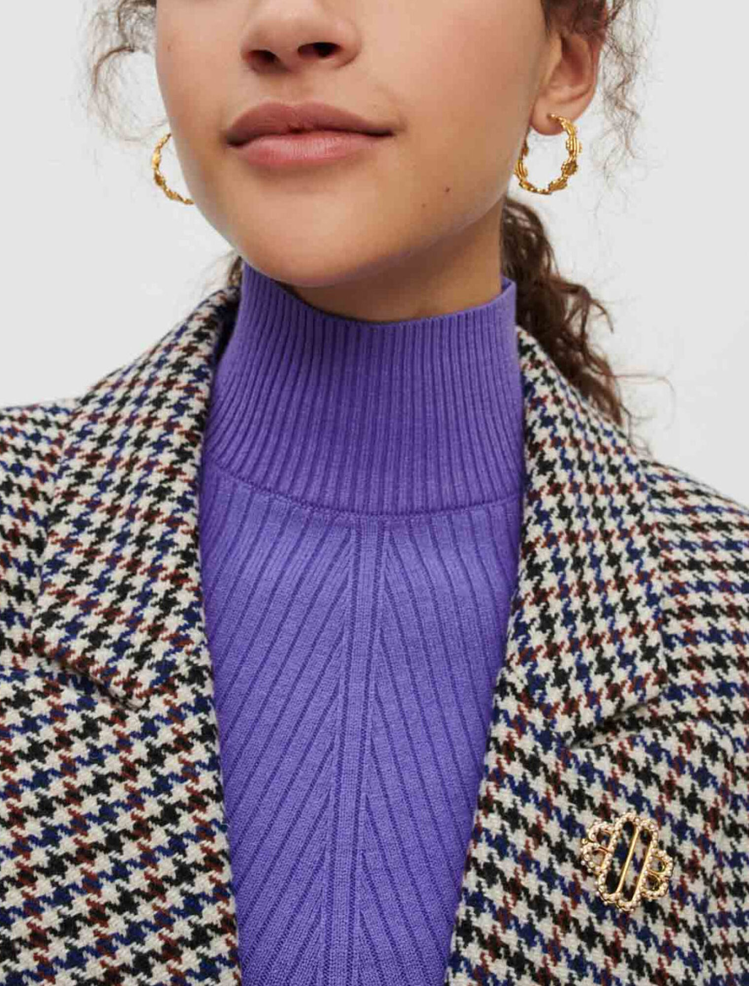 Wide, thick houndstooth jacket
