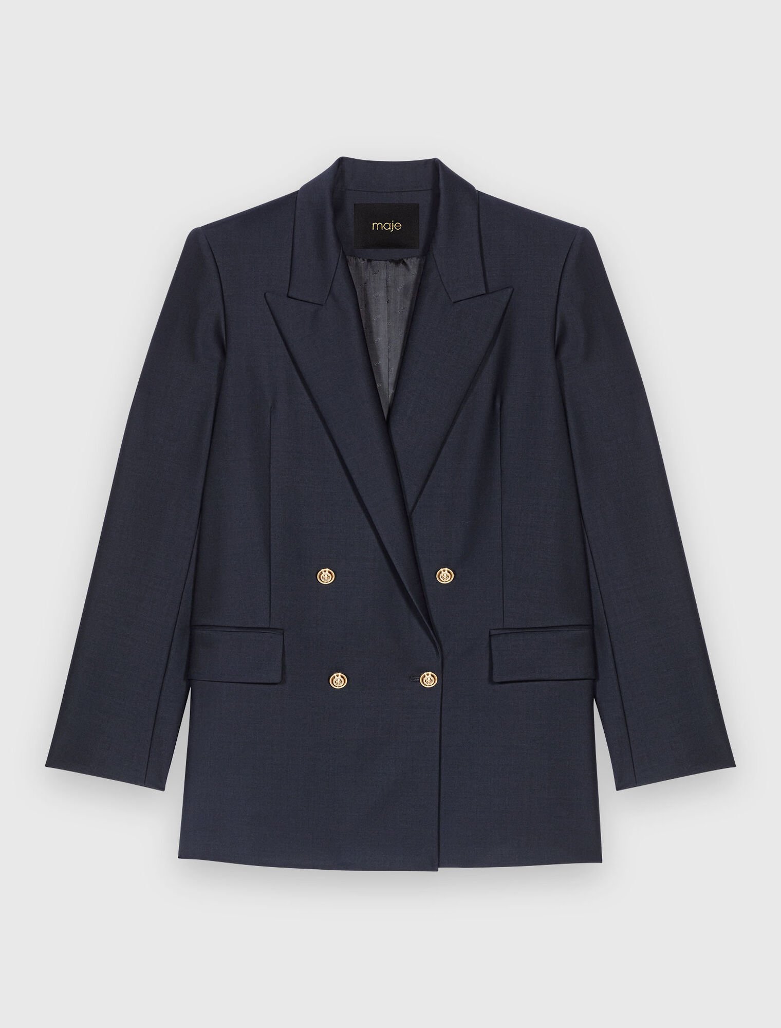 Suit jacket with gold buttons
