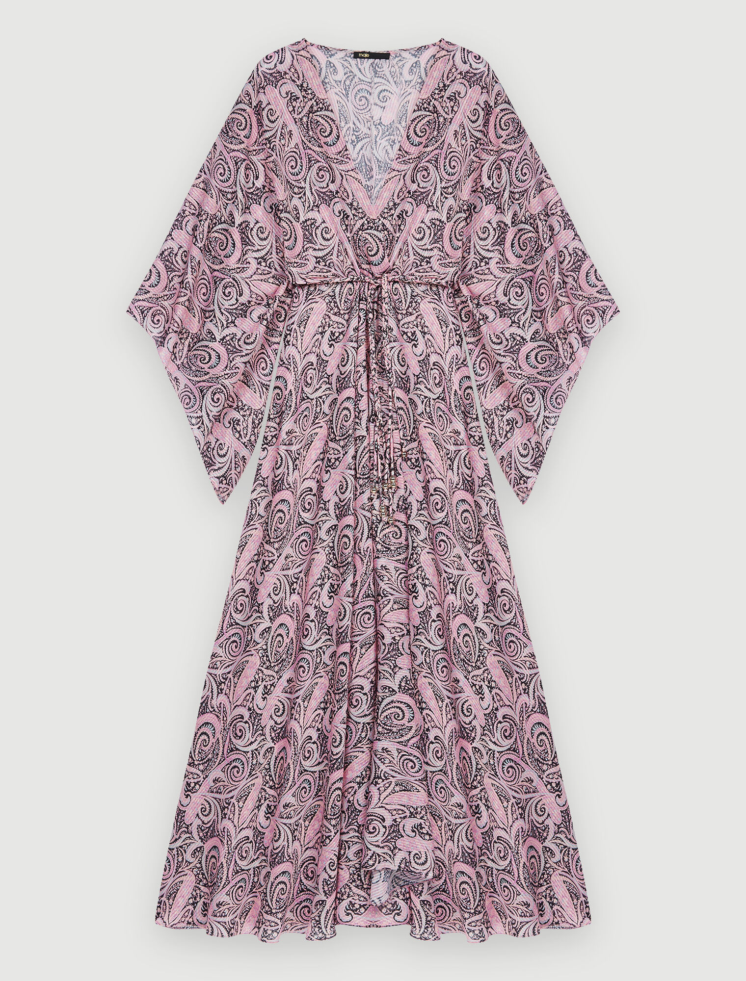 Paisley print flowing scarf dress