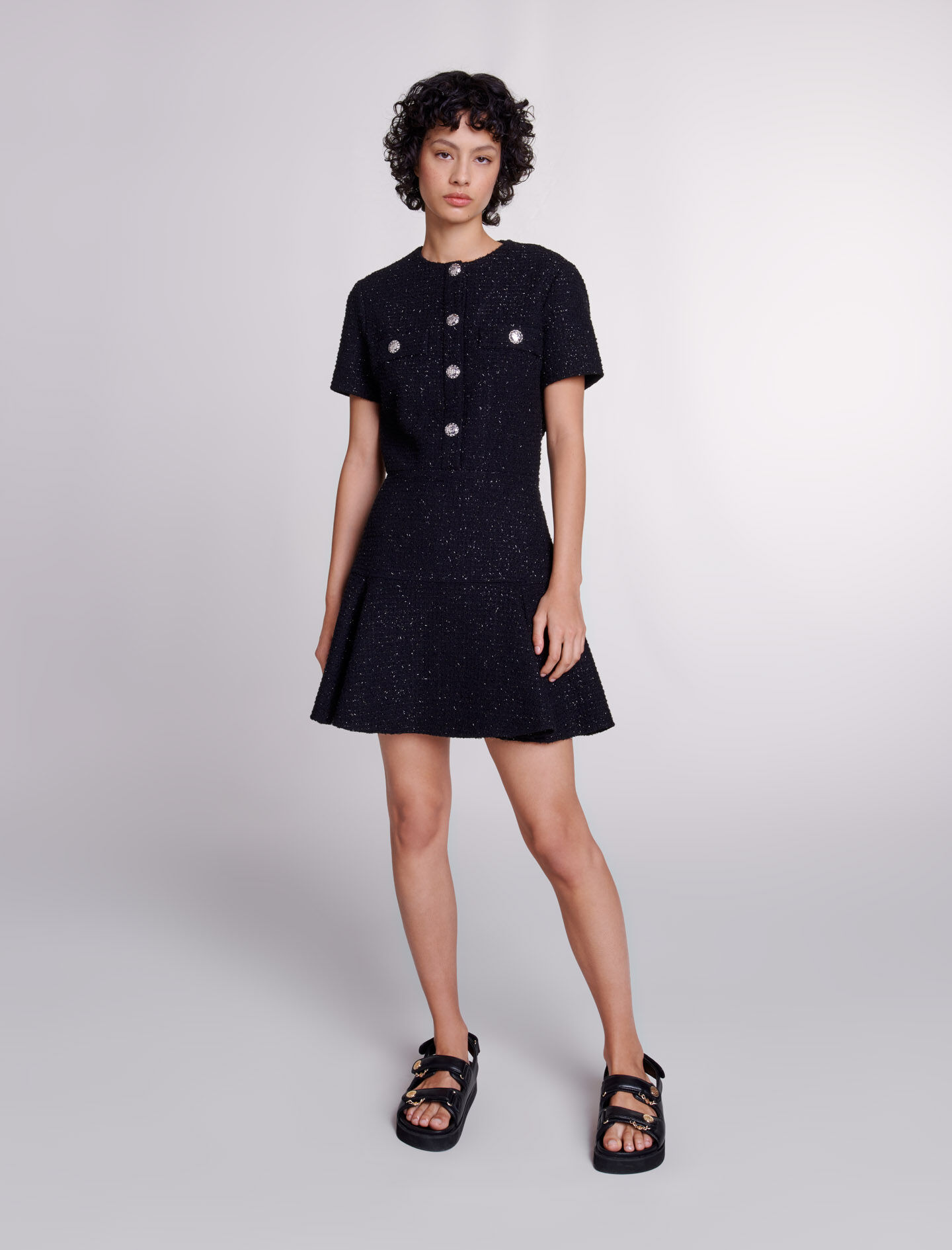 Robe en tweed maje outlet